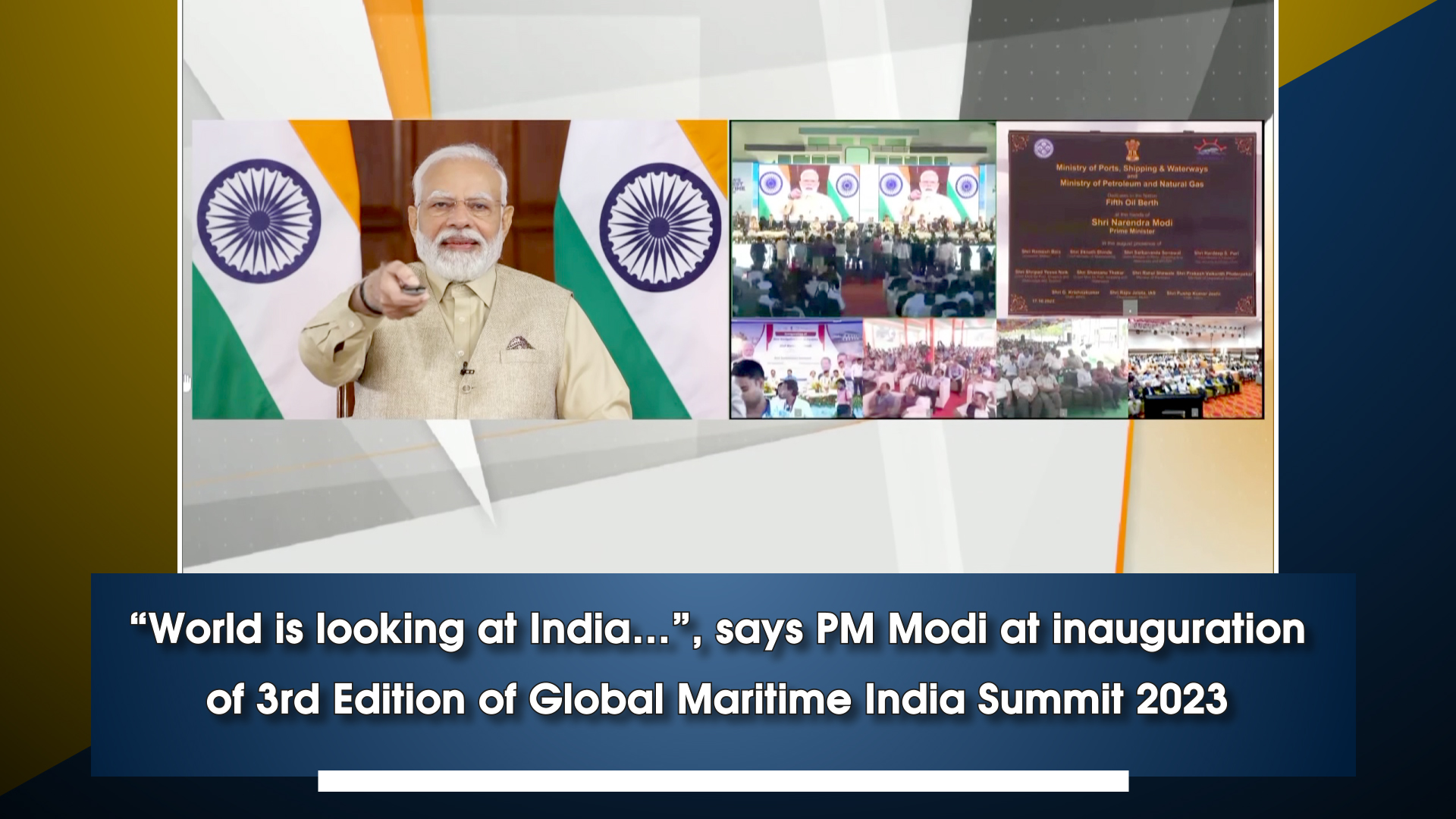 ``World is looking at India` says PM Narendra Modi at inauguration of 3rd Edition of Global Maritime India Summit 2023
